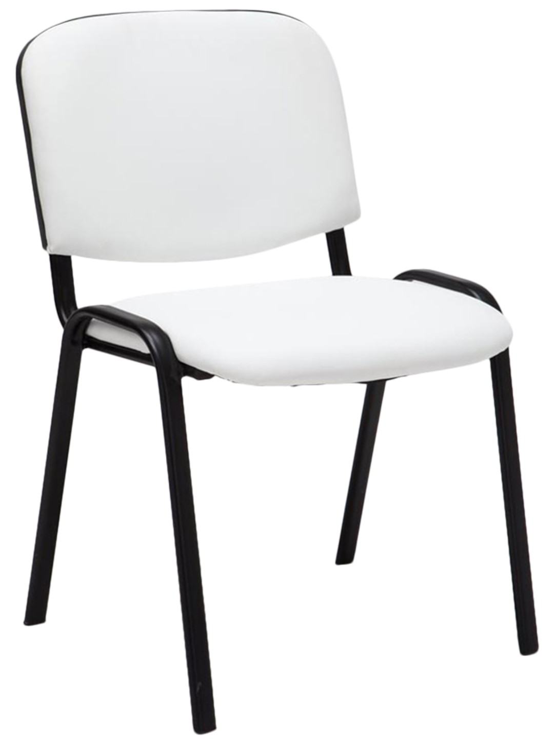 Chaise visiteur Ken simili cuir, blanc