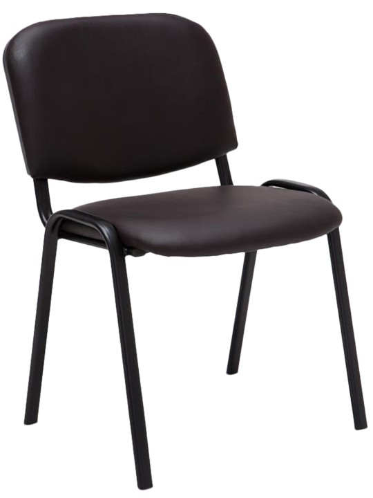 Chaise visiteur Ken simili cuir, brun