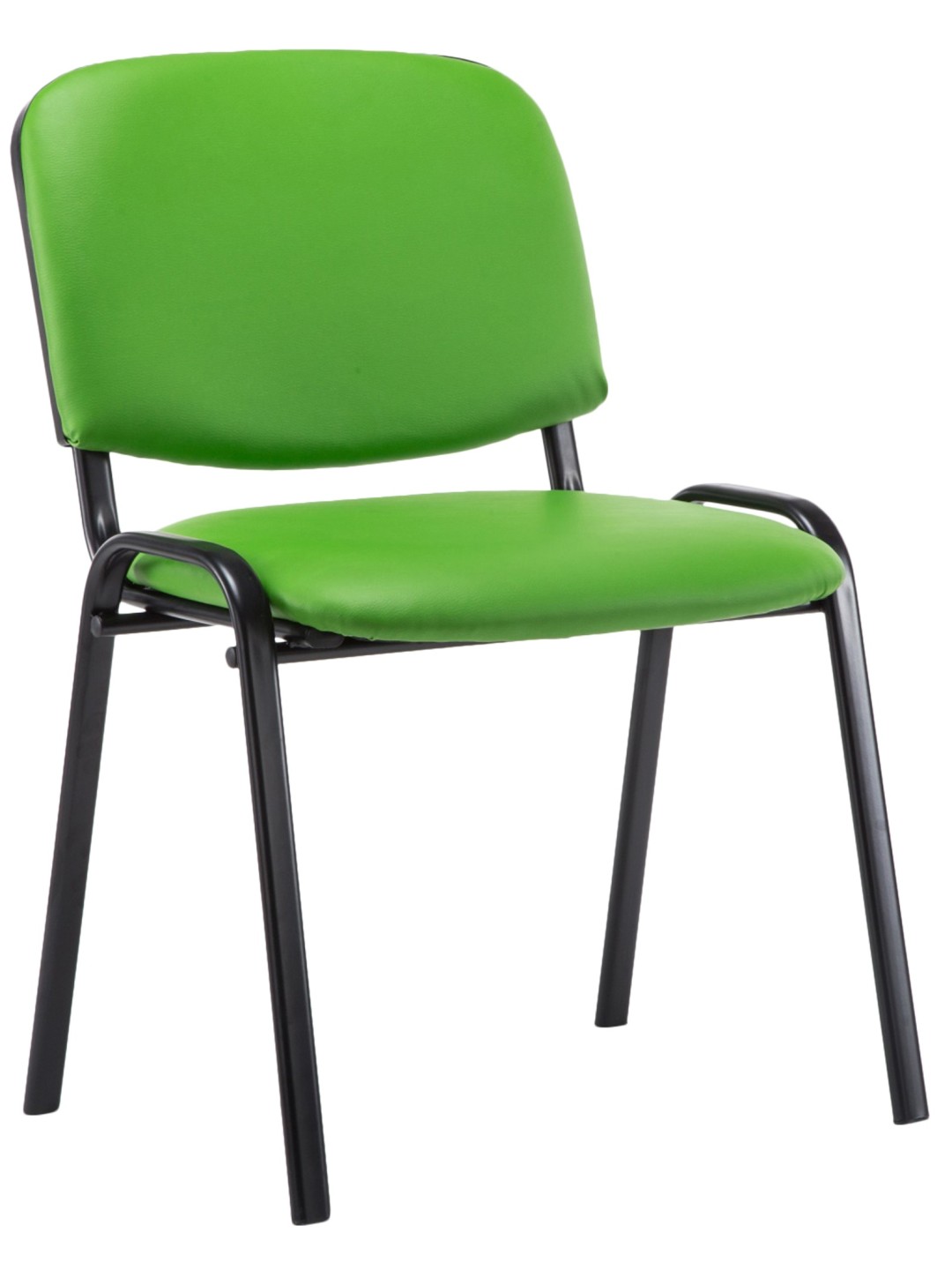 Chaise visiteur Ken simili cuir, vert