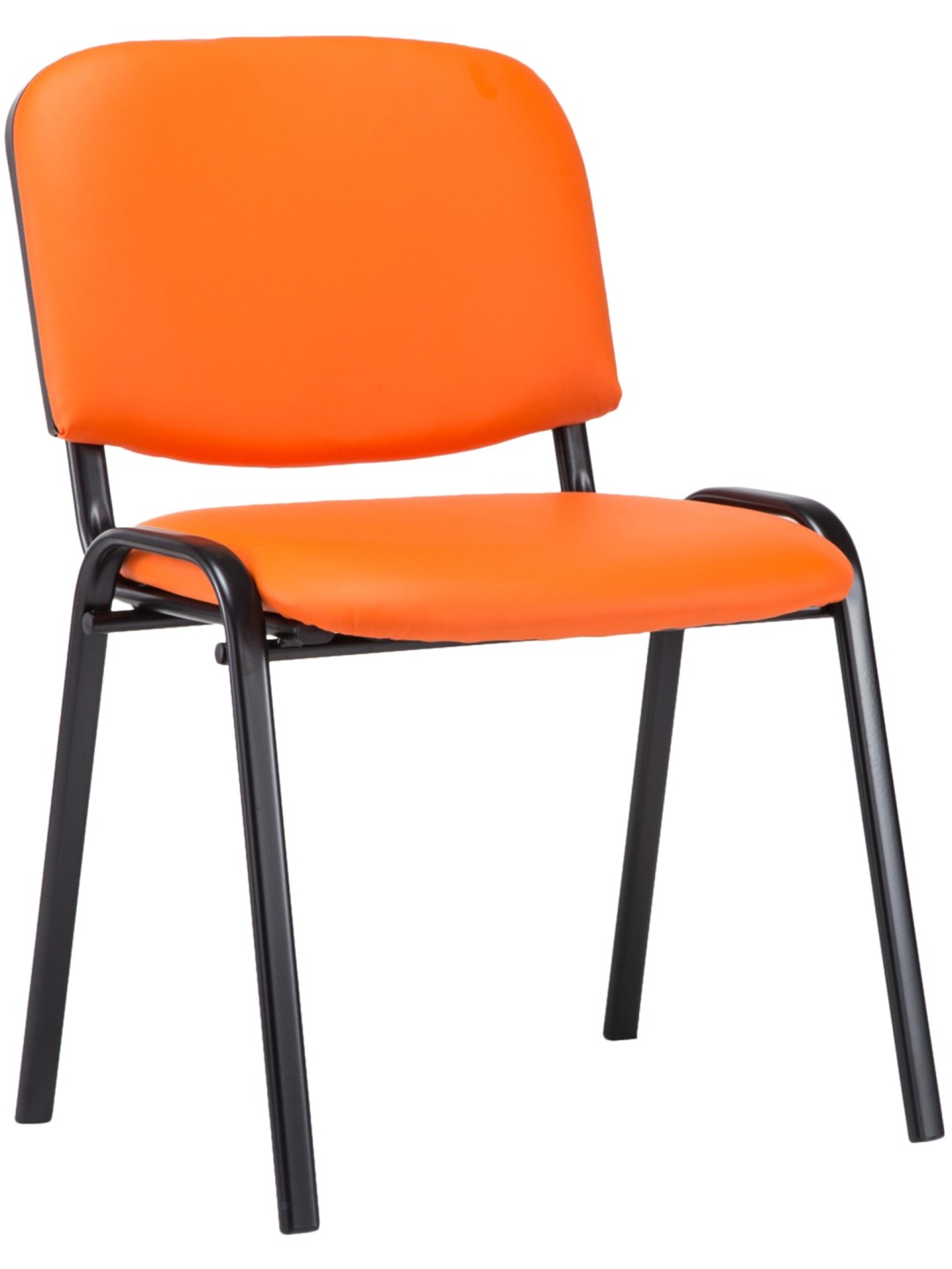 Chaise visiteur Ken simili cuir, orange