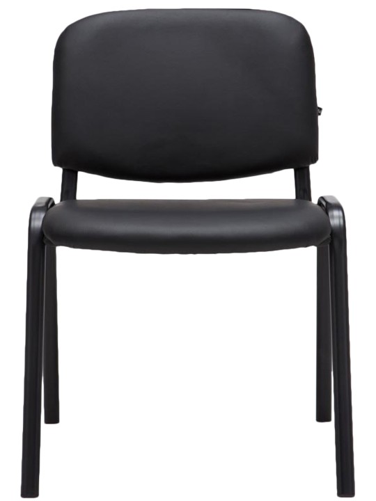 Chaise visiteur Ken simili cuir, noir