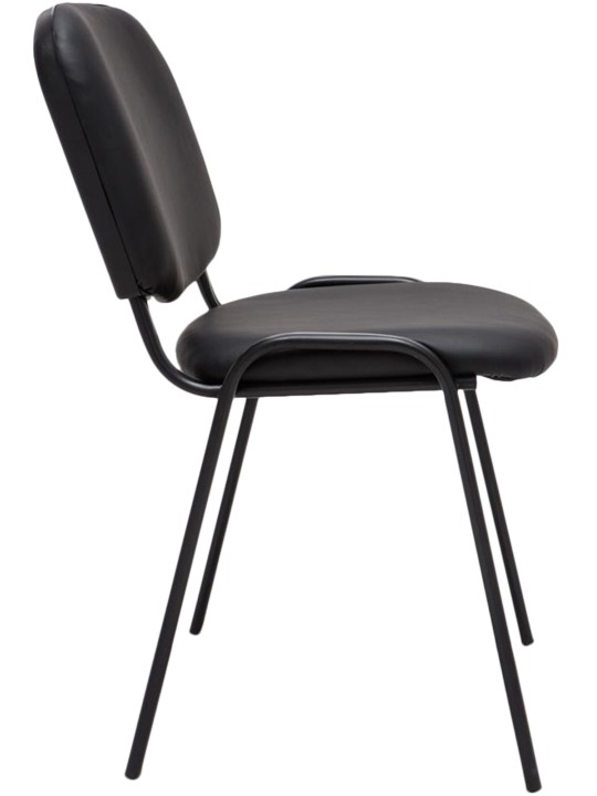 Chaise visiteur Ken simili cuir, noir