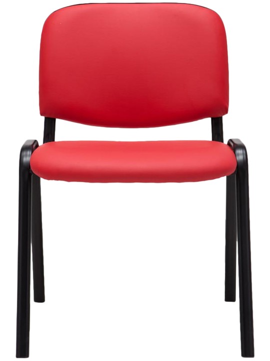 Chaise visiteur Ken simili cuir, rouge