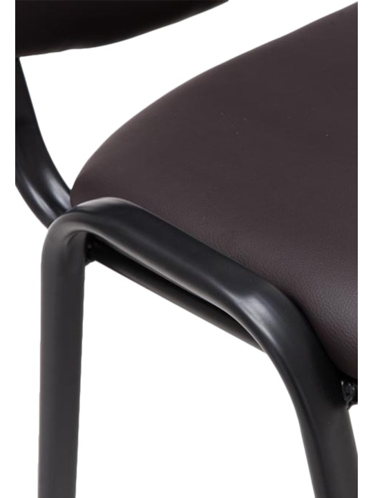 Chaise visiteur Ken simili cuir, brun