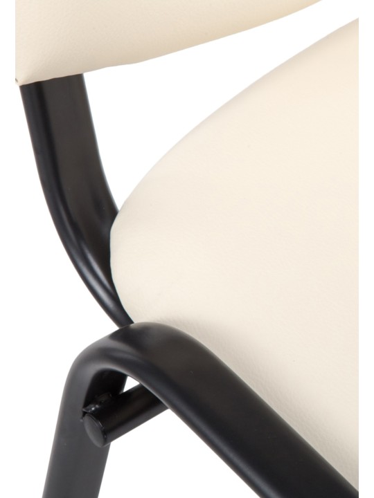 Chaise visiteur Ken simili cuir, crème