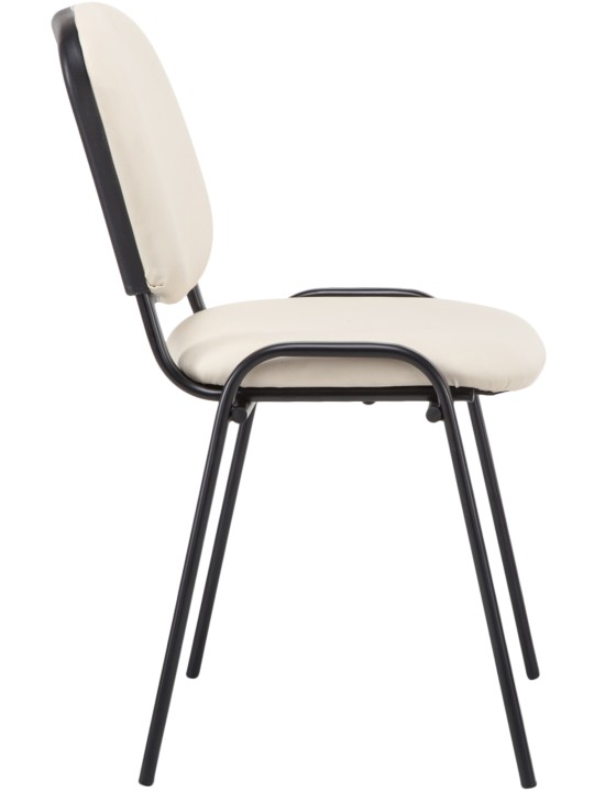 Chaise visiteur Ken simili cuir, crème