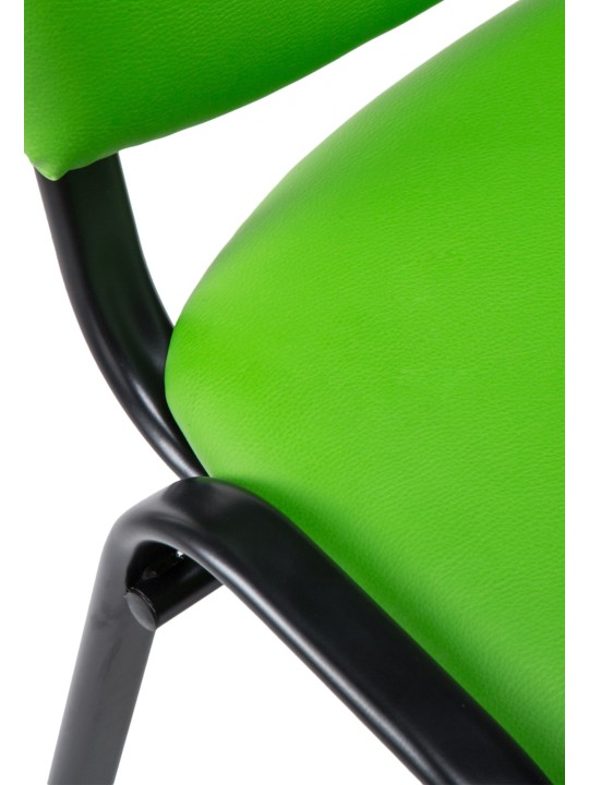 Chaise visiteur Ken simili cuir, vert