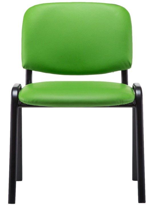 Chaise visiteur Ken simili cuir, vert