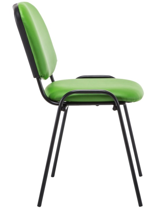 Chaise visiteur Ken simili cuir, vert