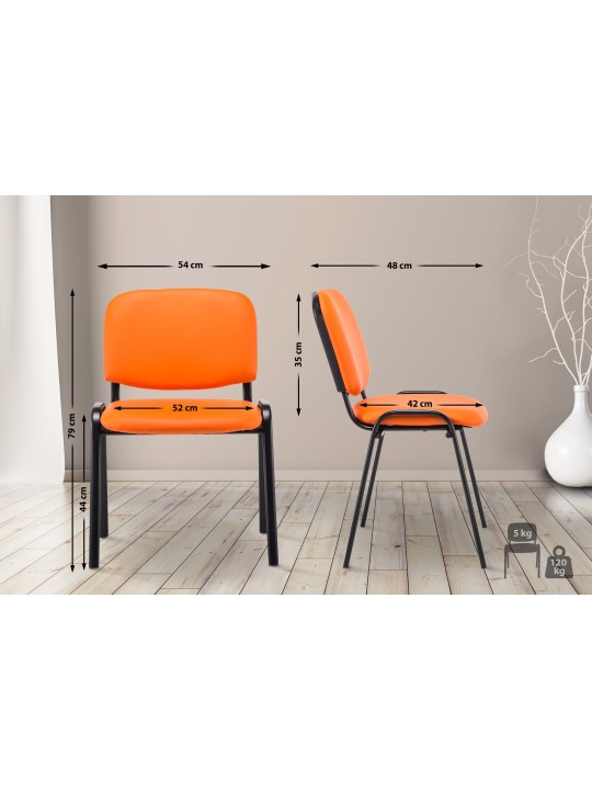 Chaise visiteur Ken simili cuir, orange Chaise visiteur Ken simili cuir, orange