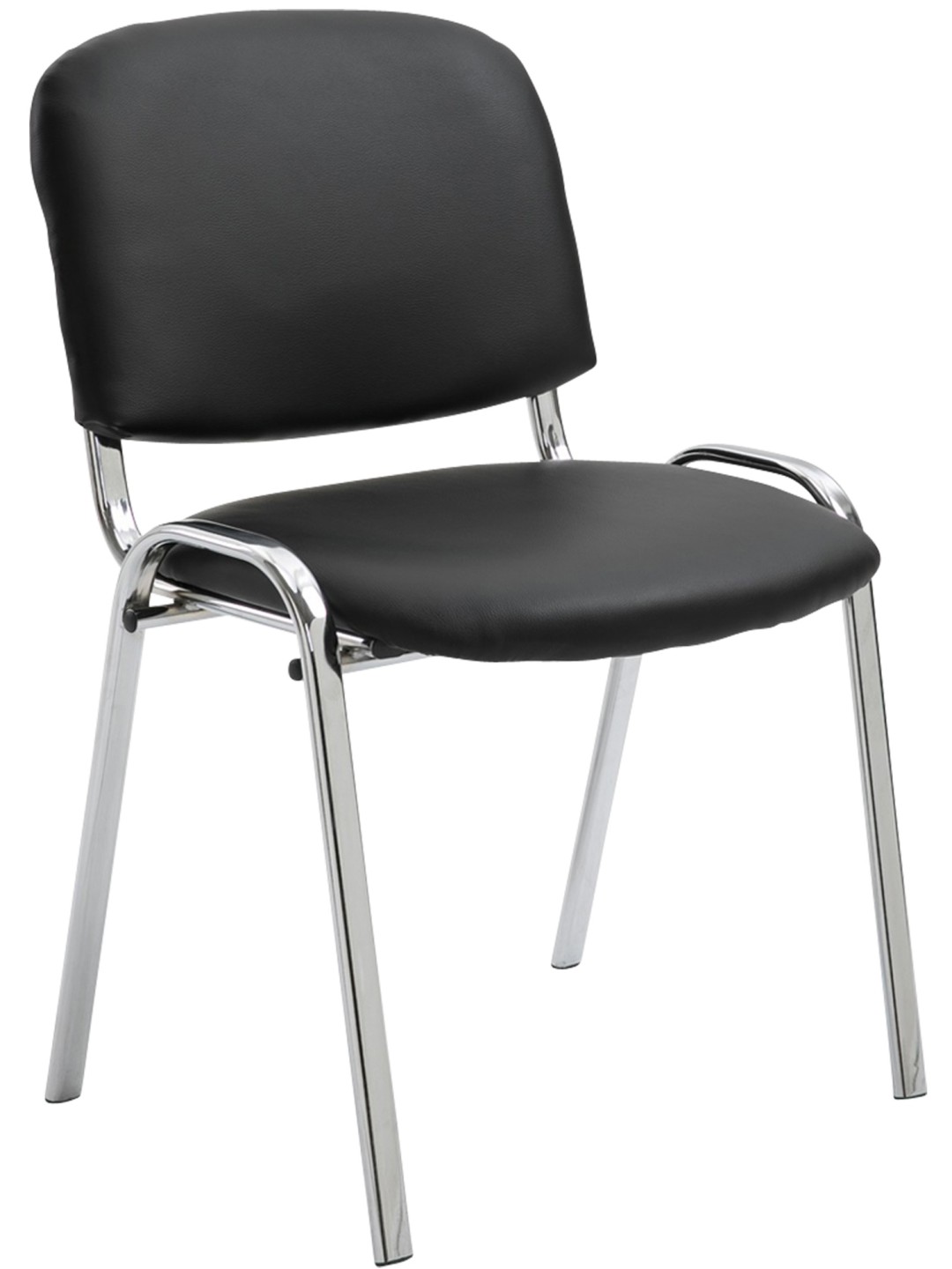 Chaise visiteur Ken C simili cuir, noir