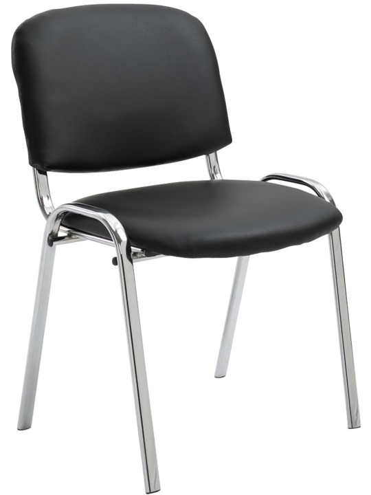 Chaise visiteur Ken C simili cuir, noir