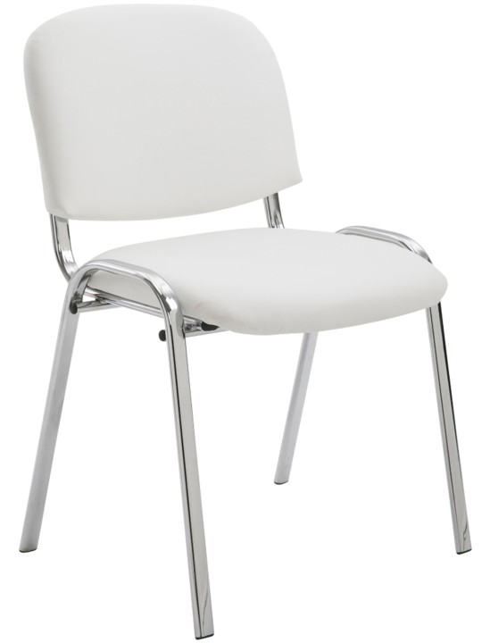 Chaise visiteur Ken C simili cuir, blanc