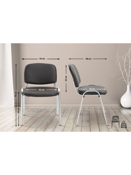 Chaise visiteur Ken C simili cuir, brun