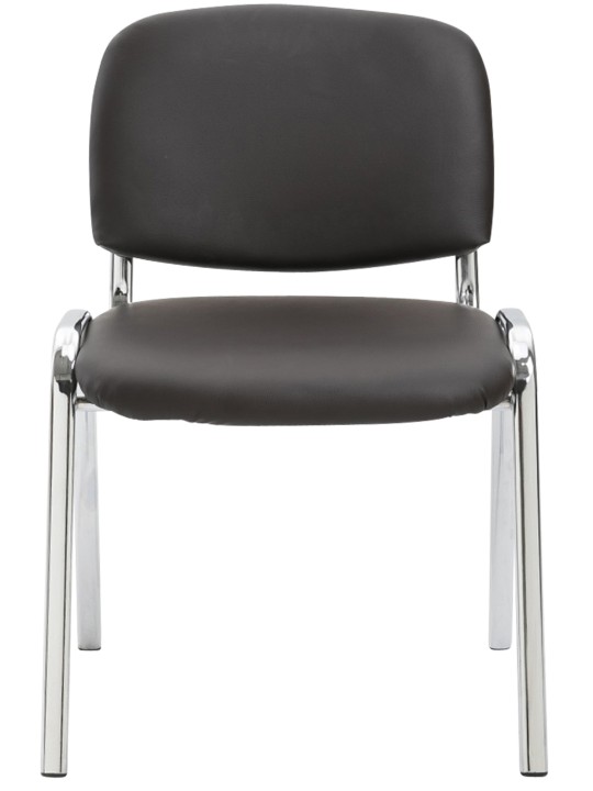 Chaise visiteur Ken C simili cuir, brun