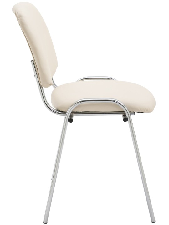Chaise visiteur Ken C simili cuir, crème