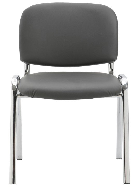Chaise visiteur Ken C simili cuir, gris