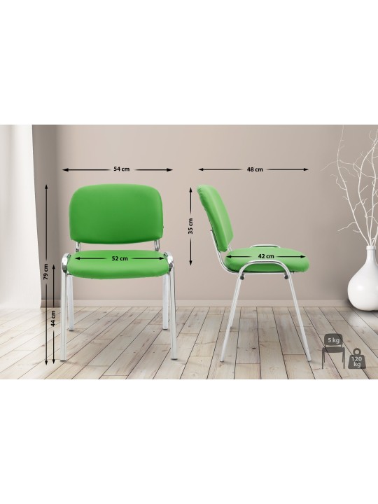 Chaise visiteur Ken C simili cuir, vert
