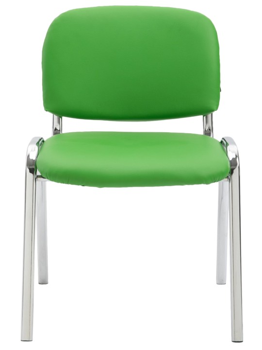 Chaise visiteur Ken C simili cuir, vert