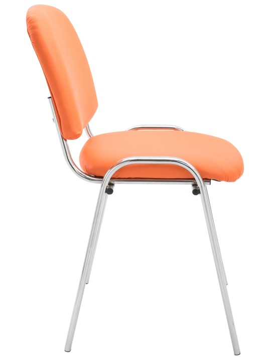 Chaise visiteur Ken C simili cuir, orange