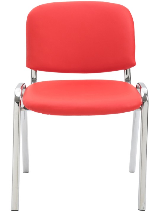 Chaise visiteur Ken C simili cuir, rouge