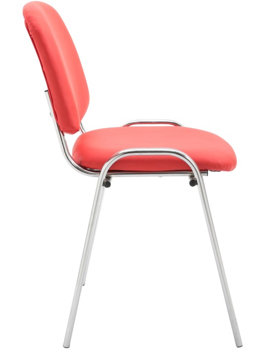 Chaise visiteur Ken C simili cuir, rouge