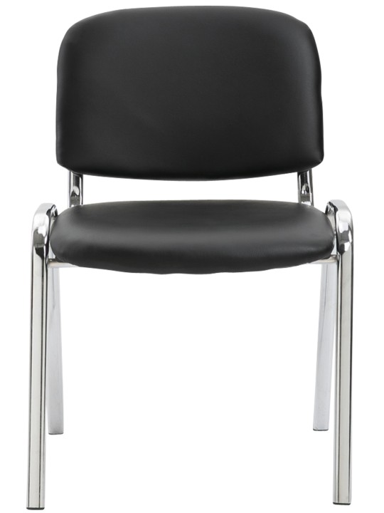 Chaise visiteur Ken C simili cuir, noir