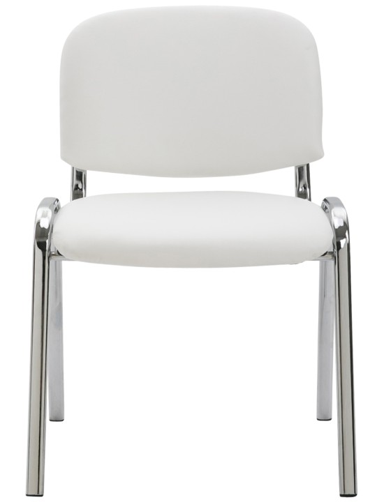 Chaise visiteur Ken C simili cuir, blanc