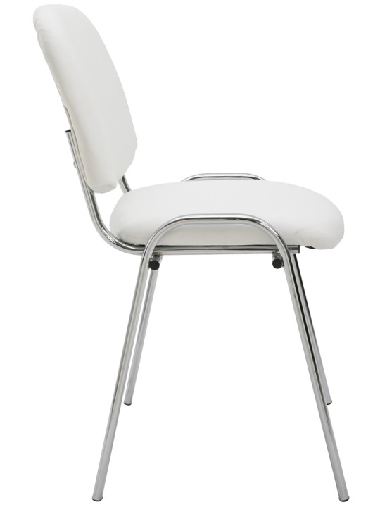 Chaise visiteur Ken C simili cuir, blanc