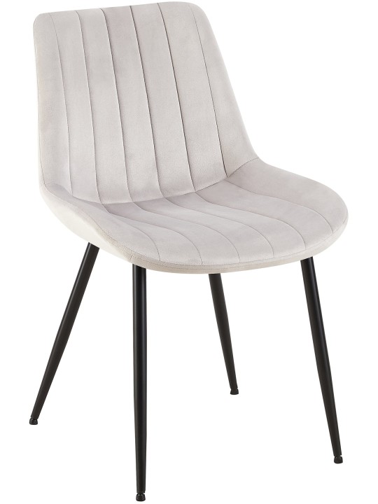 Chaise Rahden velours, gris clair