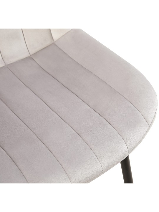 Chaise Rahden velours, gris clair