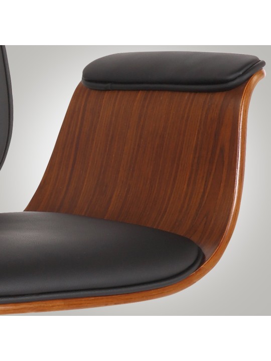 Chaise de bureau Kemberg cuir artificiel, noyer/noir Chaise de bureau Kemberg cuir artificiel, noyer/noir