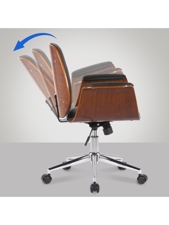 Chaise de bureau Kemberg cuir artificiel, noyer/noir Chaise de bureau Kemberg cuir artificiel, noyer/noir