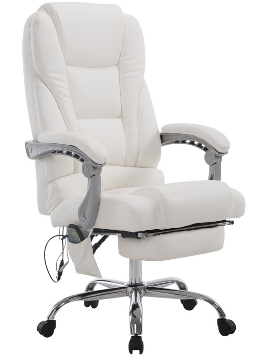Chaise de bureau Pacific avec fonction massage V2, blanc Chaise de bureau Pacific avec fonction massage V2, blanc