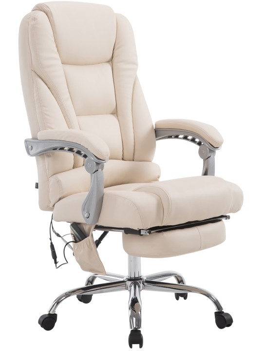 Chaise de bureau Pacific avec fonction massage V2, crème