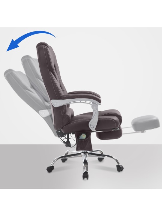 Chaise de bureau Pacific avec fonction massage V2, brun