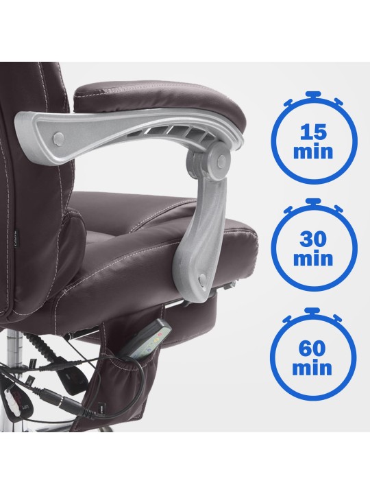 Chaise de bureau Pacific avec fonction massage V2, brun