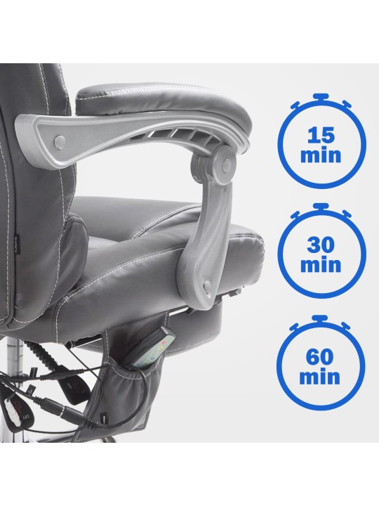 Chaise de bureau Pacific avec fonction massage V2, gris Chaise de bureau Pacific avec fonction massage V2, gris