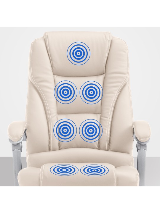 Chaise de bureau Pacific avec fonction massage V2, crème