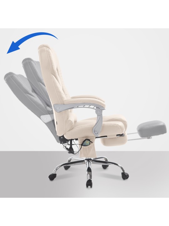 Chaise de bureau Pacific avec fonction massage V2, crème