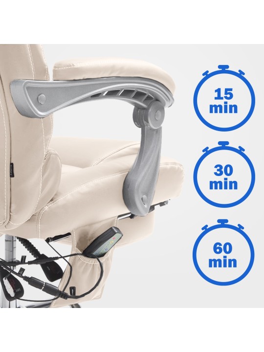 Chaise de bureau Pacific avec fonction massage V2, crème