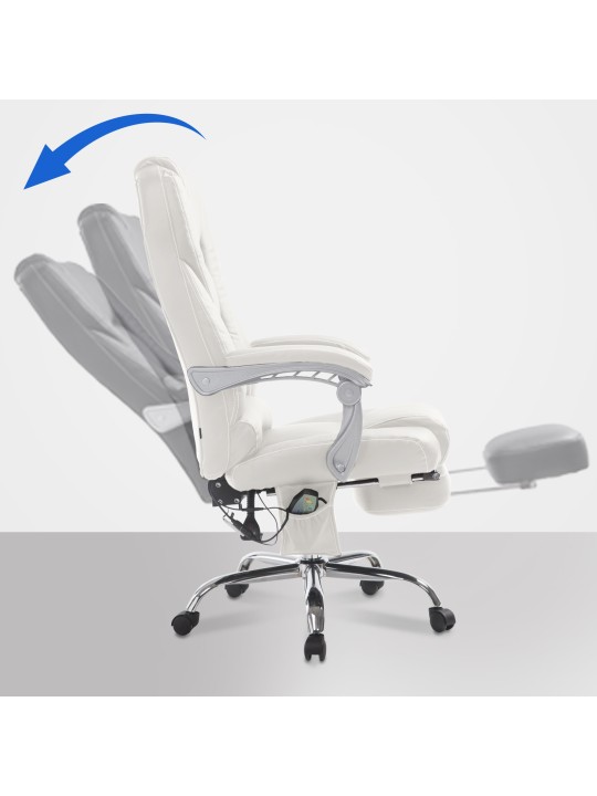Chaise de bureau Pacific avec fonction massage V2, blanc Chaise de bureau Pacific avec fonction massage V2, blanc