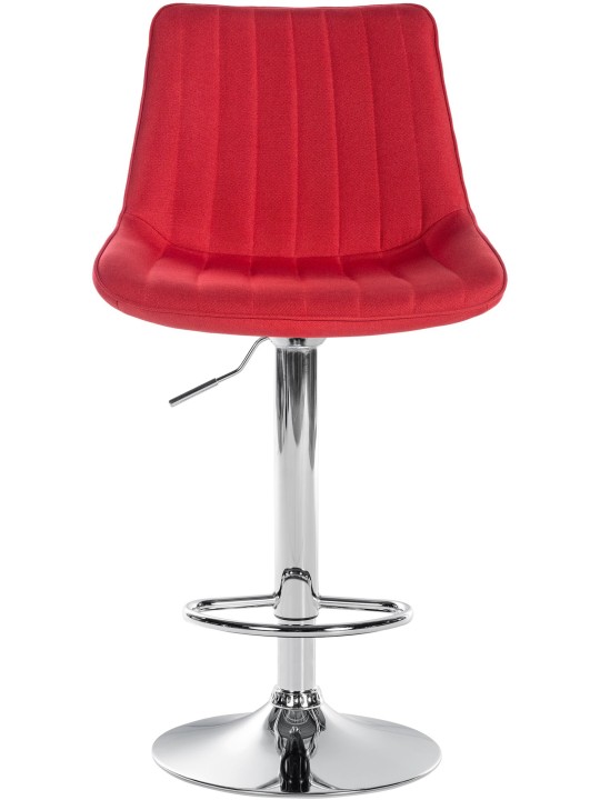 Lot de 2 tabourets de bar Toni tissu chrome, rouge