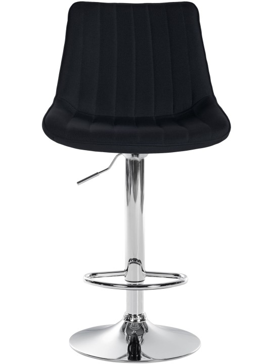 Lot de 2 tabourets de bar Toni tissu chrome, noir