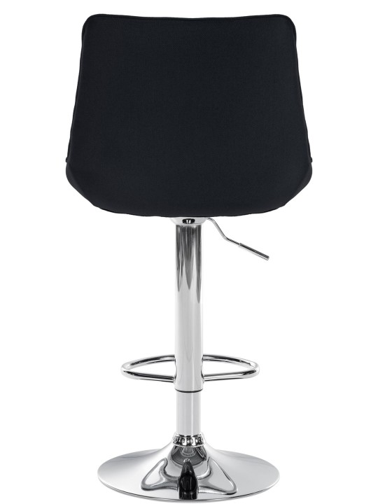 Lot de 2 tabourets de bar Toni tissu chrome, noir