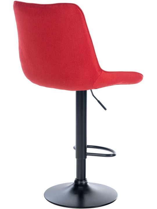 Lot de 2 tabourets de bar Toni tissu, rouge