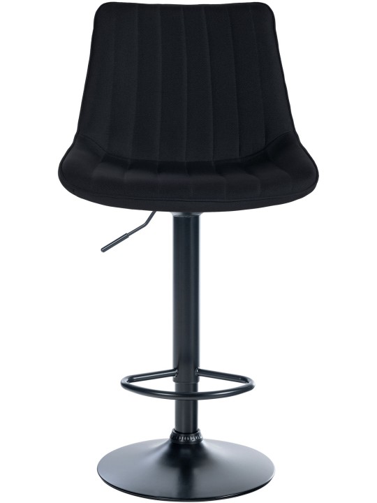 Lot de 2 tabourets de bar Toni tissu, noir