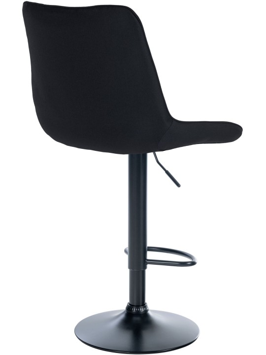 Lot de 2 tabourets de bar Toni tissu, noir