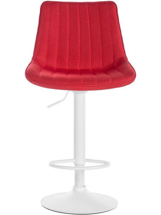 Lot de 2 tabourets de bar Toni tissu, rouge