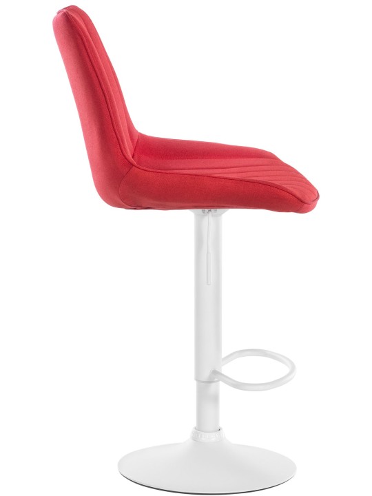 Lot de 2 tabourets de bar Toni tissu, rouge